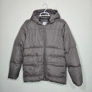 Old Navy Men's Gray Hooded Puffer Jacket. Size S